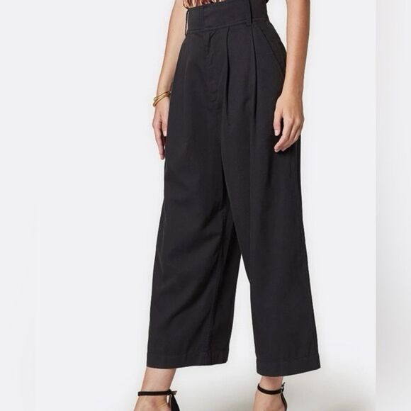 JOIE Lagos Cropped Cotton Pants In Black Caviar Size 2 - Picture 3 of 16